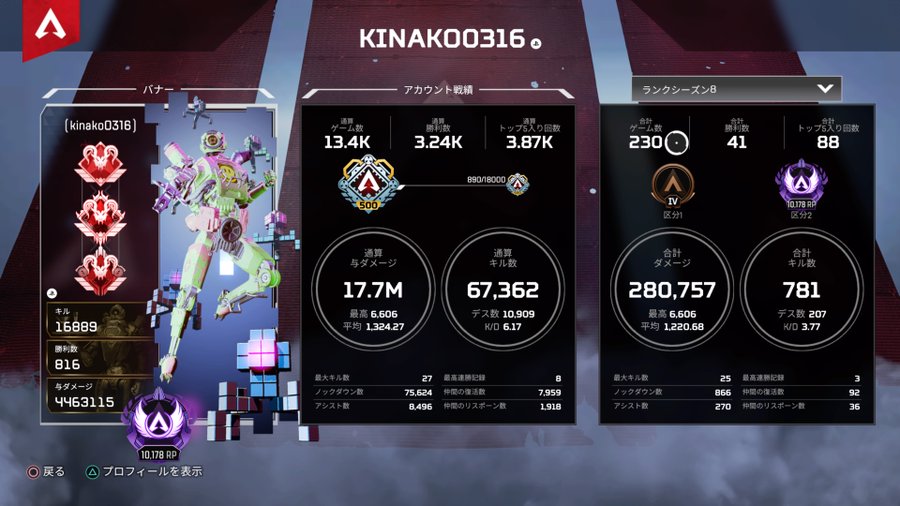 Apex Legends きなことは 実績やプロフィールを紹介 Knr所属ストリーマー エーペックス レジェンズ 総攻略ゲーム