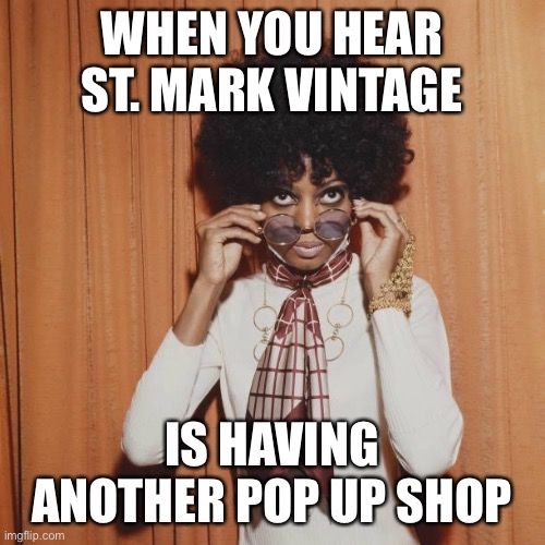 stmarkvintage's tweet photo. Make sure to check out @vtgclt CHROMA opening this weekend! We’ve got some great stuff for all you Angels and it’s all... *internally squeals*...color coordinated!! Seriously the whole shop looks like a rainbow, so drop by @campnorthend and add a little color to your life 🌈 https://t.co/hmoXoE31zx