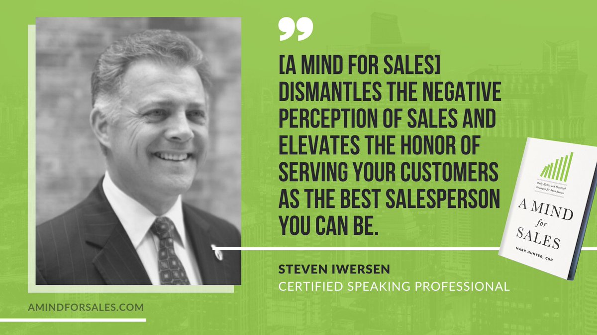 Working in sales is an honor and comes down to a desire to help others achieve outcomes they did not believe were possible. What does it mean to you to work in sales? 🤔 Thank you, @steveni, for this review of #AMindforSales (at amindforsales.com)