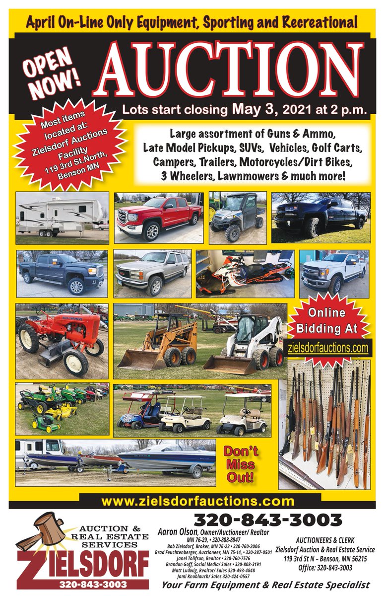 Zielsdorf Auction Real Estate Service Benson Mn