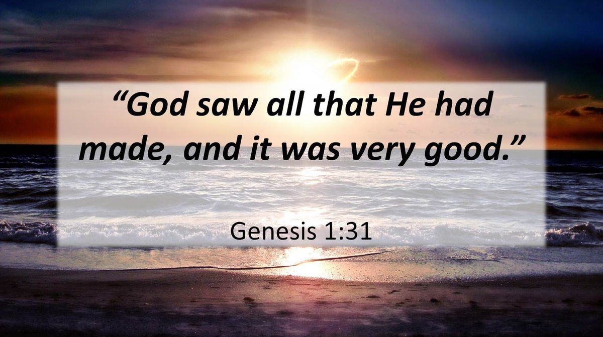 e) The important thing for Christians to remember is that everything God makes is good (tov). His world is good. He made mankind good (Etc 7:29). His word is good. And the church He builds in the world? That should be good as well. +