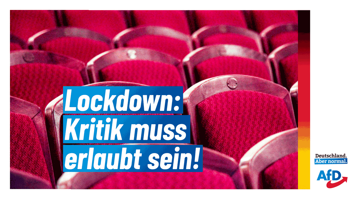 AfD_Muenster's tweet photo. Danke an alle Regierungskritiker, die NICHT zurückrudern!👏 #Allesdichtmachen #Berufsverbot 

| Folgt bitte @Jetzt_oder_nie1 @Frauenkongress @UTreber @Libra08101 @MR1200rt @MoNi_24680 @AfDFilme @Shamb_hala @Anne_T_Roden!💙
#AfD #FF #FollowFriday #abernormal #Deutschlandabernormal https://t.co/HTgqm90zMx
