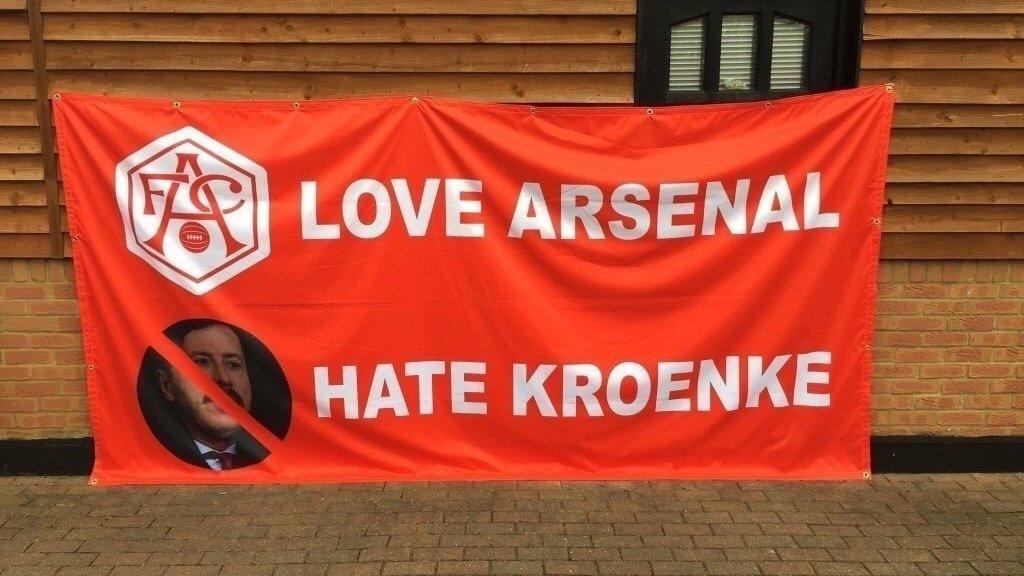 GET OUT OF OUR CLUB, FUCK OFF STAN KROENKE, GET OUT OF OUR CLUB!
#KronekeOut #WeCareDoYou #afc