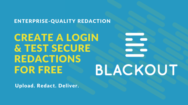 Milyli's tweet photo. Create a login for https://t.co/Mdfg7CIR1x and access to latest features and designs of Blackout – including the ability to try secure redaction jobs for free! #redaction #legaltool #legalsoftware #legaltech #ediscovery #compliancemanagement https://t.co/lfuHRqqMFp