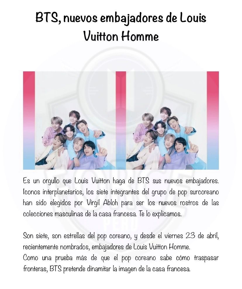 Integrantes de BTS son los nuevos embajadores de Louis Vuitton