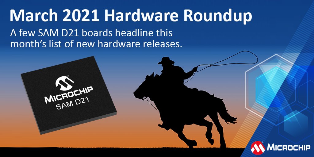 MicrochipTech's tweet image. A few SAM D21 boards headline this month&apos;s hardware roundup. Read MicroSolutions, our blog, to see this month&apos;s list: mchp.us/32EsKoN. #microsolutions #blog #hardware #samd21 #mcu