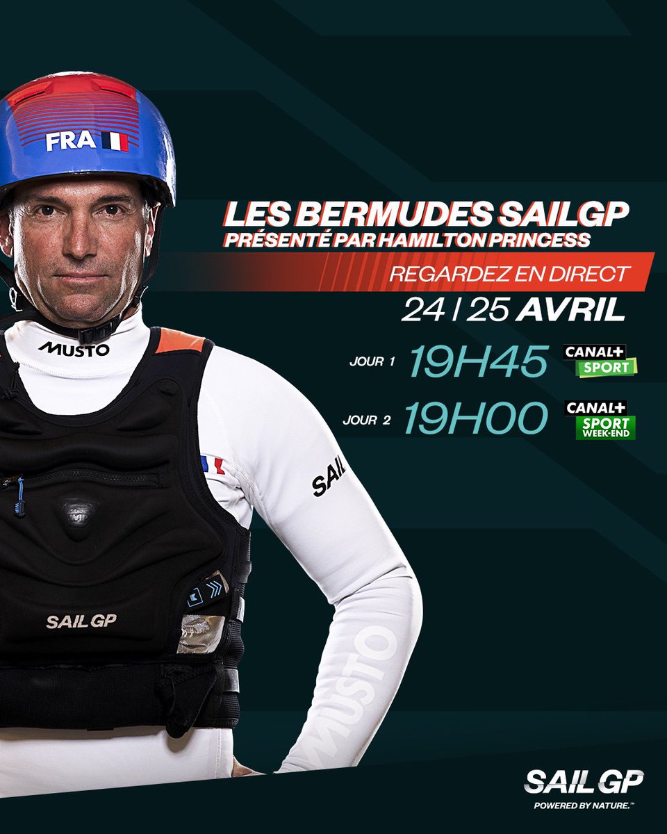 C'EST REPARTI! 🙌
<a href="/SailGP/">SailGP</a> SAISON 2 🎬 

Suivez la course en direct ce week-end sur <a href="/CanalplusSport/">CANAL+ Sport</a> 📺

Allez, on encourage les Bleus 🇫🇷

Plus d'infos 👉 sailgp.com/watch/

#BermudaSGP #SailGP #SailGPFRA