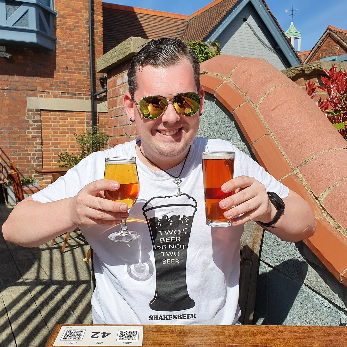 On Shakespeare's Birthday, we question. Two beer, or not two beer? Our chairman chose Two Beer. @d_Parys @brewpointuk #camrafuture #caskisback #beer #pubgarden #bedford #shakespeare