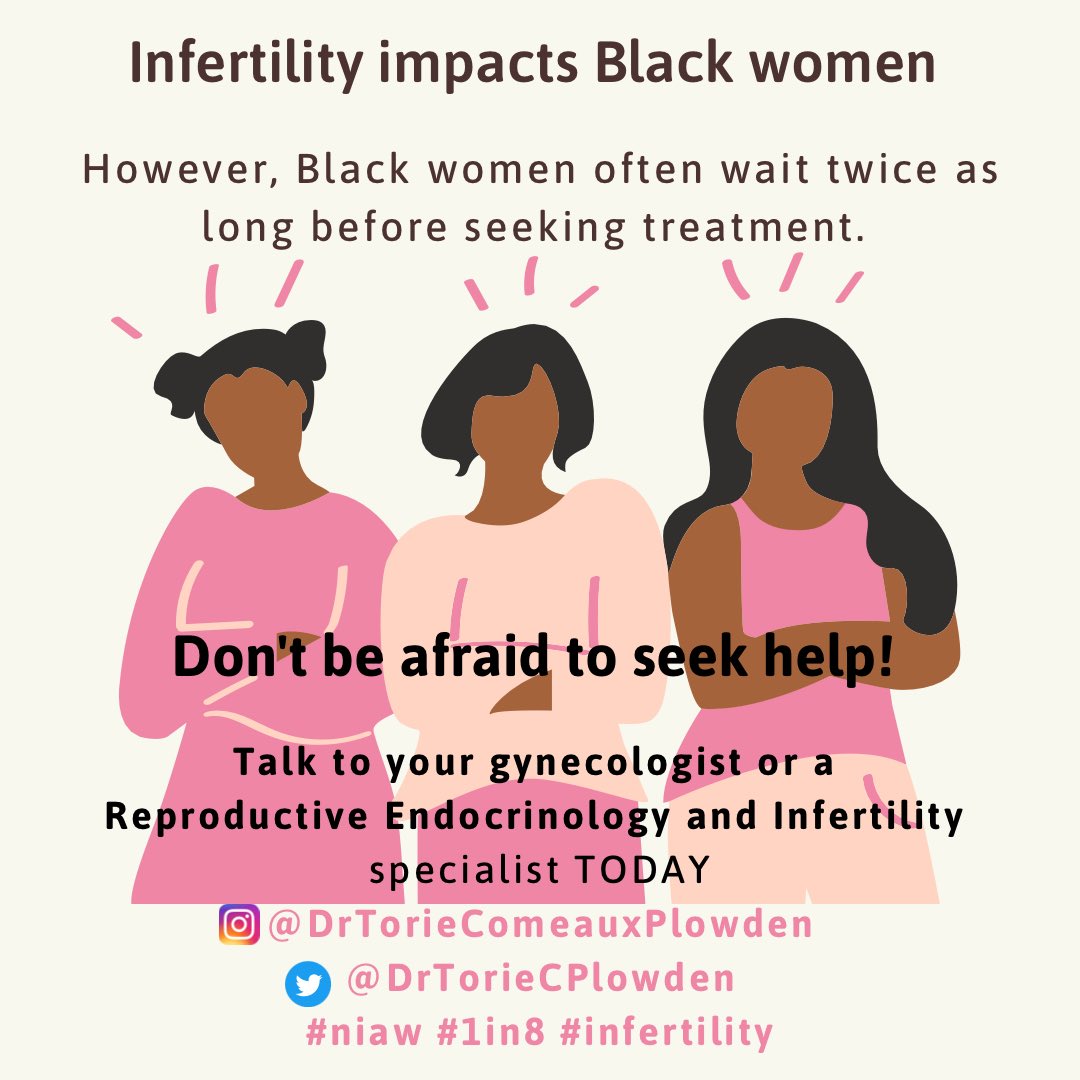 Last night, I listened to a group of Black women with infertility & answered their questions. A common myth is that Black women are hyper-fertile. NOT TRUE. Black women can have infertility! I SEE YOU. I SEE YOU. I SEE YOU. Ladies, you are not alone. #niaw2021 @BirthEquity