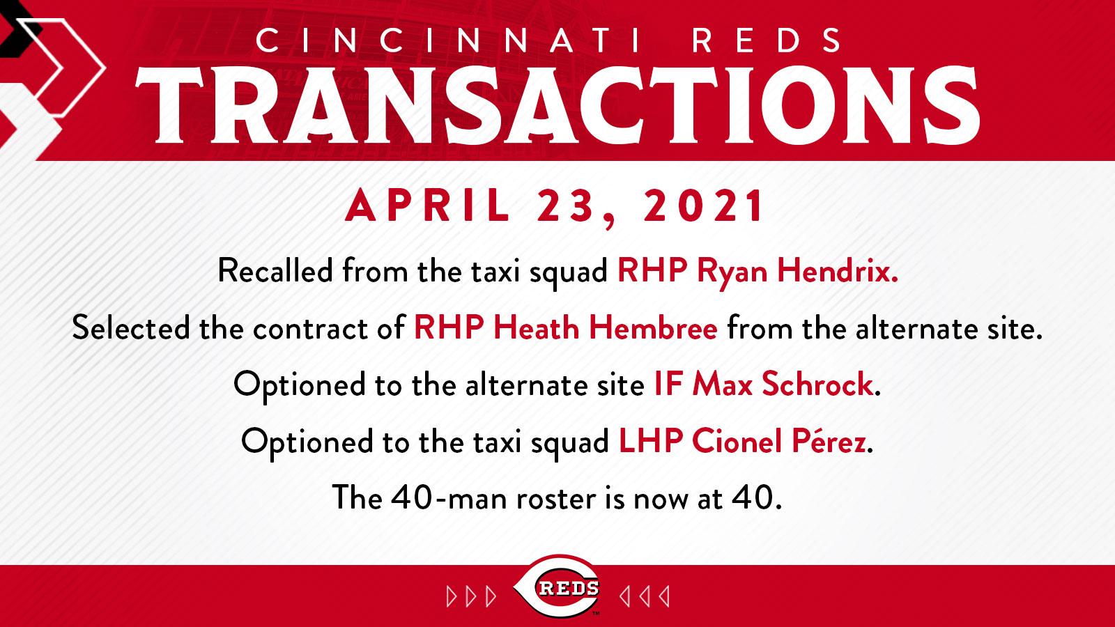 Cincinnati Reds on Twitter "The Reds today made the following