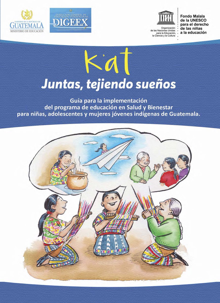 Cada guía representa el material para los talleres de salud y bienestar, y de autonomía económica. Gracias al acompañamiento de las facilitadoras y del material educativo bilingüe, las participantes aprenden conceptos partiendo desde su entorno lingüístico y cultural. - Centros UNESCO-MALALA-MINEDUC