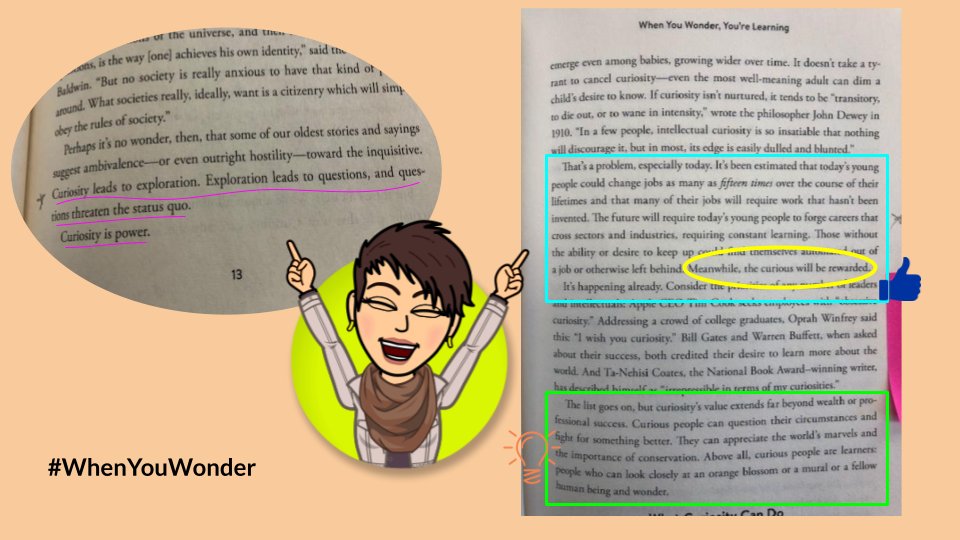 Just a couple of my Ch. 1 favorites from @When_You_Wonder.  Think I better trade my sticky notes in for a pack of highlighters bc these are just the beginning, the tip of the iceberg! There's so much more to come! #WhenYouWonder #BookSnaps