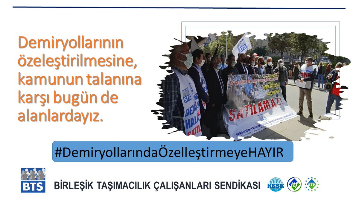 #DemiryollarındaÖzelleştirmeyeHAYIR
165 yıllık kurumumuzun talan edilmesine sessiz kalmayacağız