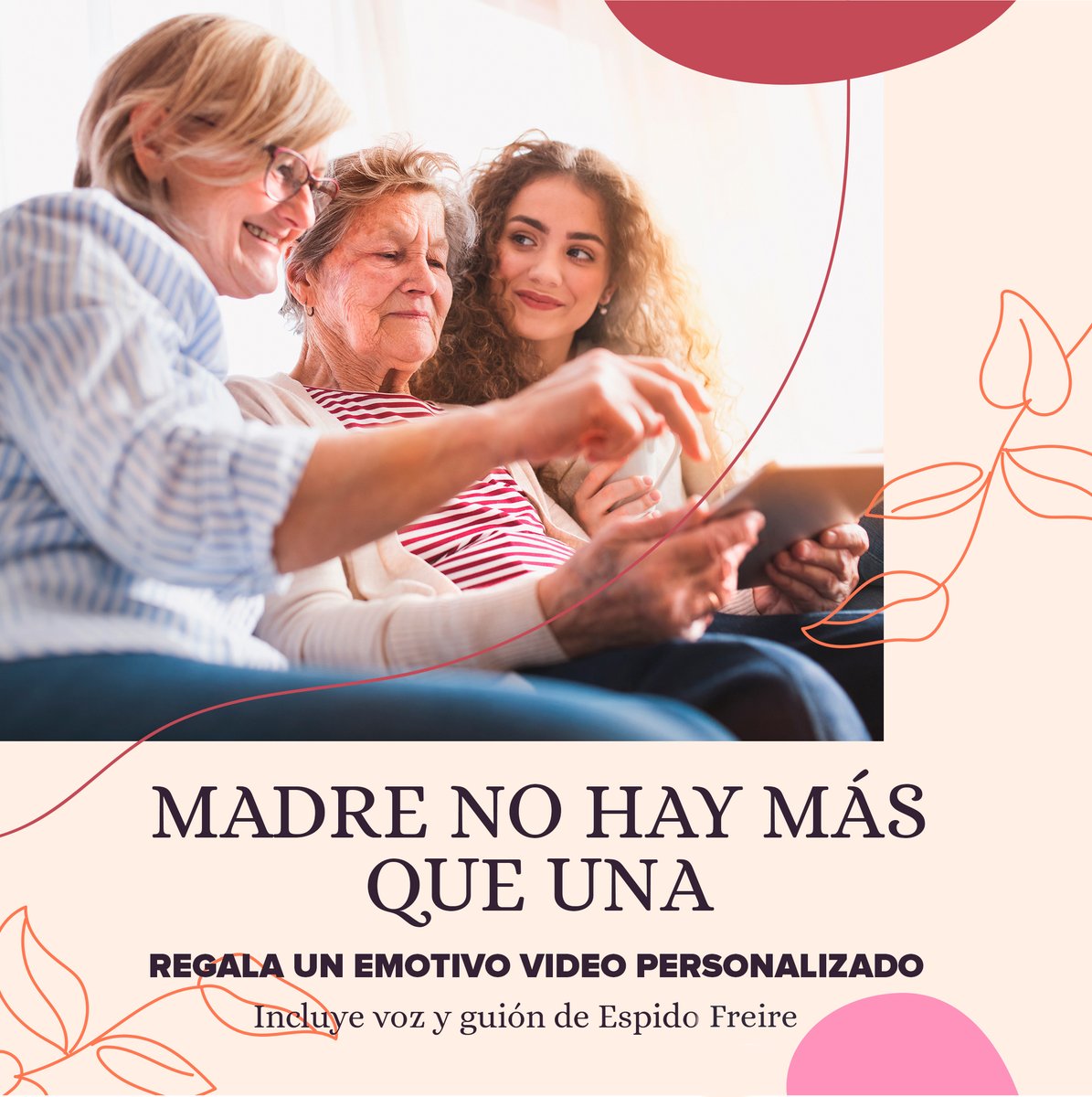 Movicutsapp's tweet image. Madre no hay más que una. Díselo con un #regalo original ❤️  🎁 Crea un emotivo #videopersonalizado en pocos minutos, personalízalo con vuestras fotos y recíbelo en tu email preparado para descargar y compartir ¡Le encantará! 😍
➡️  movicuts.com/movies-poema-m… #diadelamadre