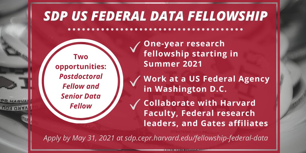 HarvardSDP's tweet photo. We are excited to announce the launch of the @HarvardCEPR SDP US Federal Data Fellowship! We’re looking for 3 talented data analysts to help uncover insights into the factors that drive student educational outcomes in the US. 

Learn more, share, or apply: https://t.co/EhVQ0nXL8r https://t.co/fJlbluYBYa