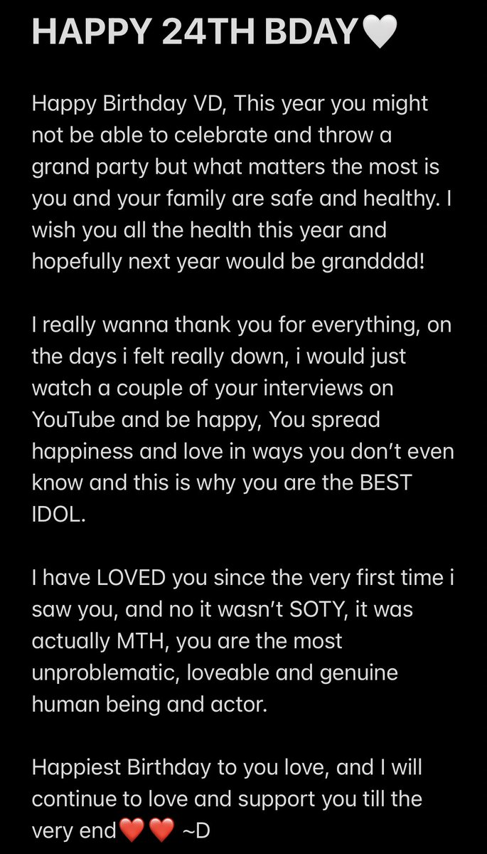 Divijaaaa's tweet image. From Student Of The Year to Coolie No.1, you have won millions of hearts and will always continue doing so. YOU ARE THE BEST IDOL VD.

Happy Birthday, I love you the most❤️🥺 @Varun_dvn 
#HappyBirthdayVarunDhawan