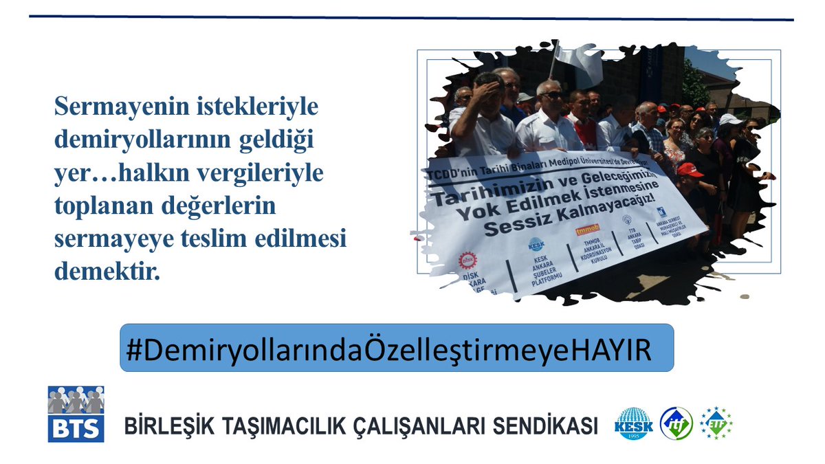 #DemiryollarındaÖzelleştirmeyeHAYIR