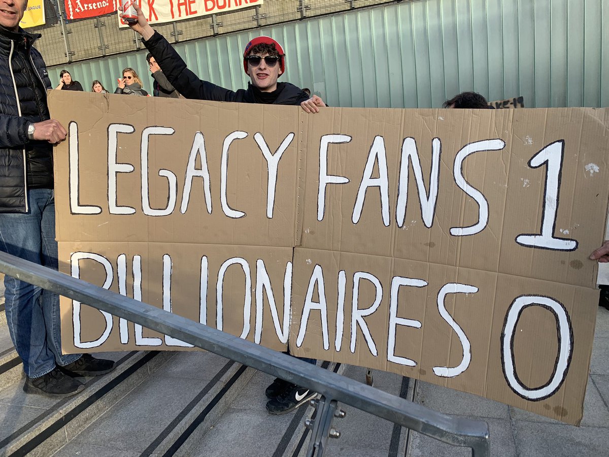 Tonight feels like it extends far beyond north London, far beyond Arsenal. It feels like football fans are determined to reclaim a stake in the game.

I think and hope there will be many more scenes like this. #KroenkeOut