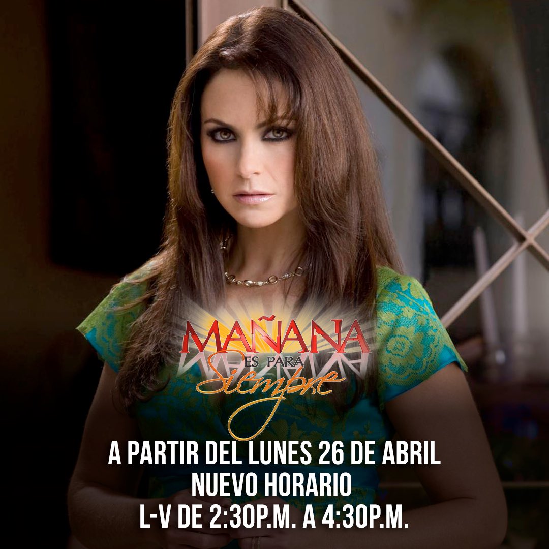 LuceroMexico's tweet photo. Sí, a partir de este lunes 26 de Abril nuestra telenovela "Mañana Es Para Siempre" cambia de horario, pendientes para no perdernos a nuestra malvada Barbie 🤭😝, los espero! 💜#LuceroEsBarbaraGreco https://t.co/O6SSspVdEH