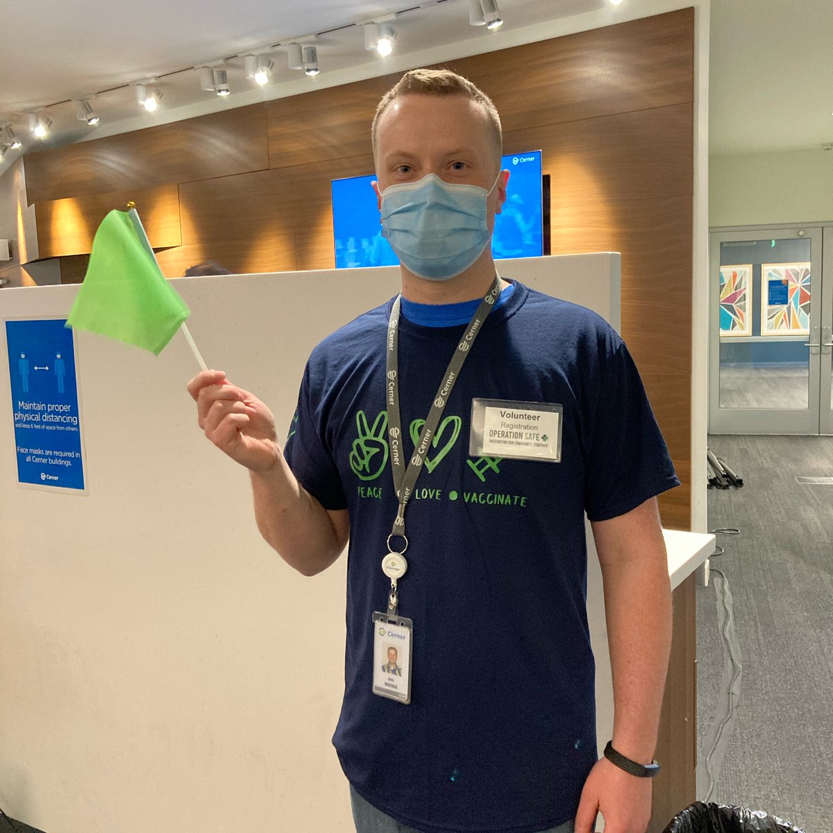 EricWoods's tweet photo. Spent the morning volunteering at #OperationSafe, registering people for their second shots. I’ve now been both a patient and a volunteer and it was an awesome experience on both ends! @Cerner https://t.co/Se8G1WNquh