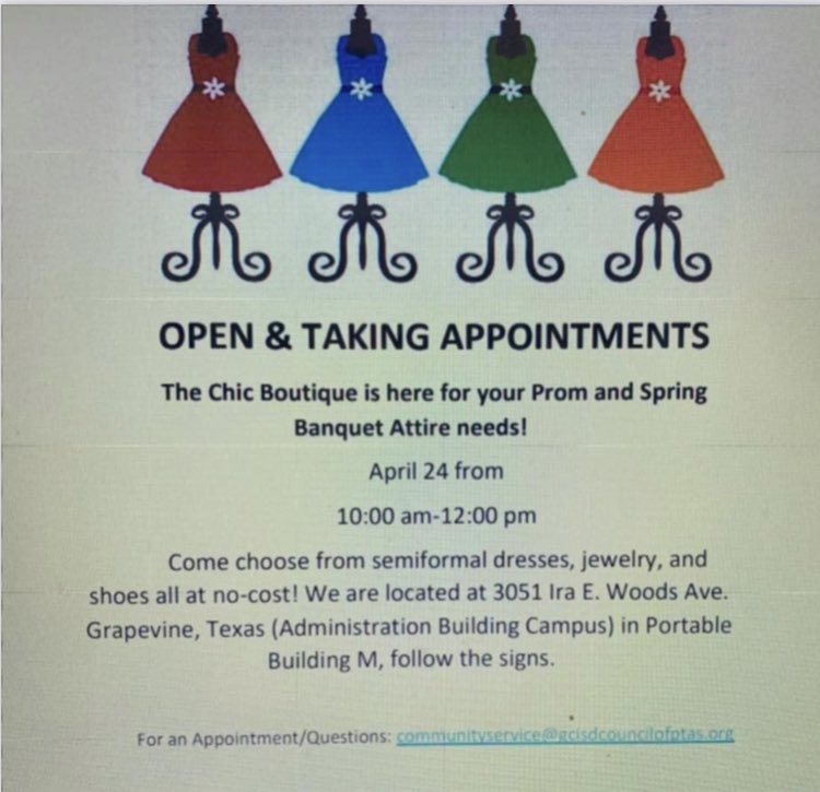 For an Appointment/Questions: communityservice@gcisdcouncilofptas.org