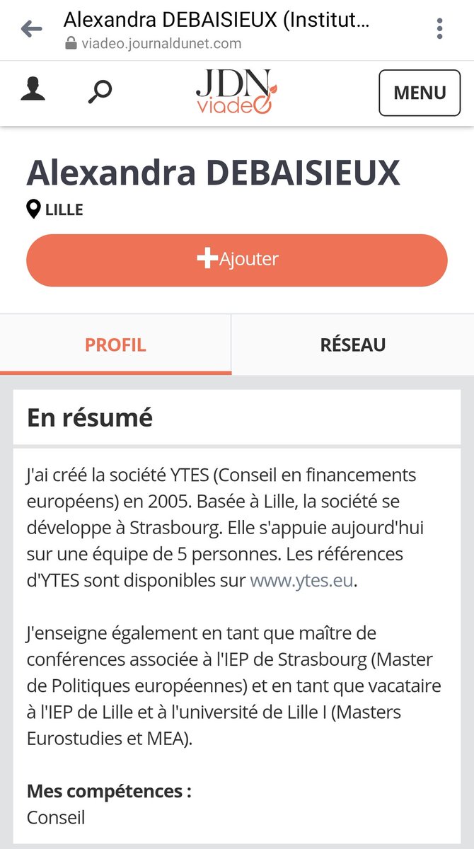 La soeur, Alexandra qui est plus une financière. Qui a crée la société Ytes, spécialisée dans le montage de dossiers pour obtenir des financements européens, pour les collectivités, entreprises.(on pense au montage de 1 million pour la Serbie photo postée plus haut).