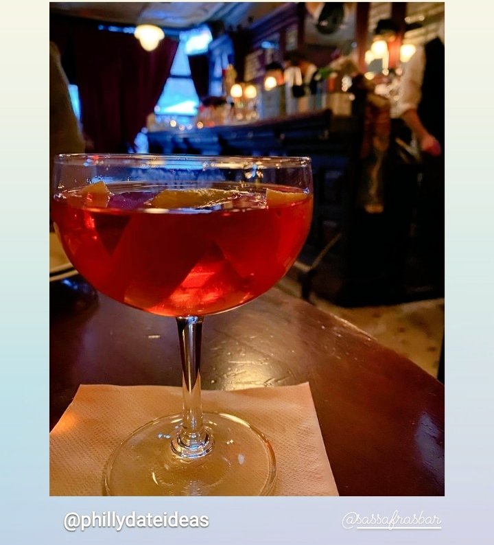 .<a href="/PhillyDateIdeas/">Harry Thompson</a> thank you for your endless support.  Come by and cozy up with a cocktail tonight chums! #philly #phillydateideas #whiskey #cocktails #cozy #cheers #chums #sassafrasbar #oldcity #oldcityphilly #boulevardier #classic