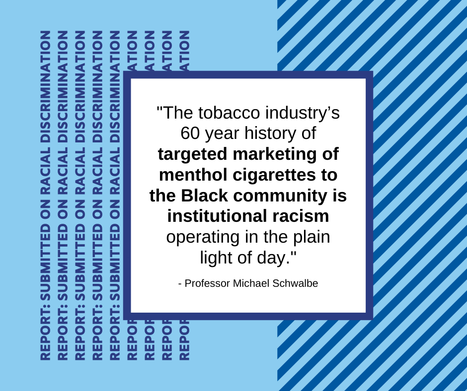 Nearly 90% of Black Americans who smoke use menthol. That's no accident. Tobacco companies have targeted the Black community for decades, pushing menthol relentlessly.
<a href="/UNHumanRights/">UN Human Rights</a> #CERD, tell the US govt, it’s time to #banmenthol.
Read more: ash.org/cerd2021