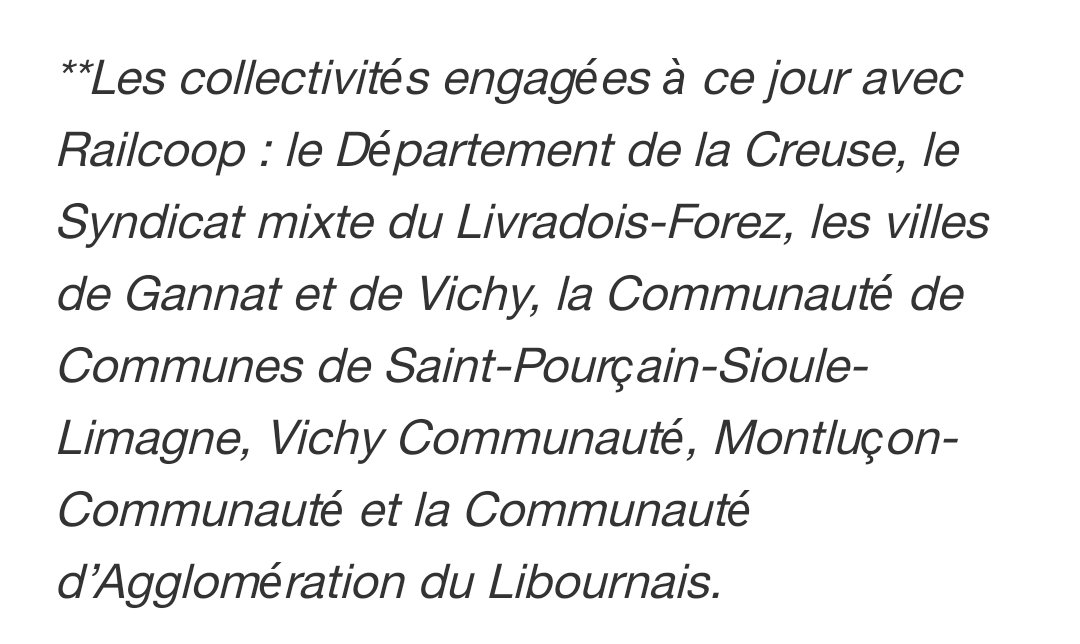 D'autres collectivités sont rentrées dans le capital de  #railcoop, mais on ne retrouve pas ce qu'elles ont versées en sommes.