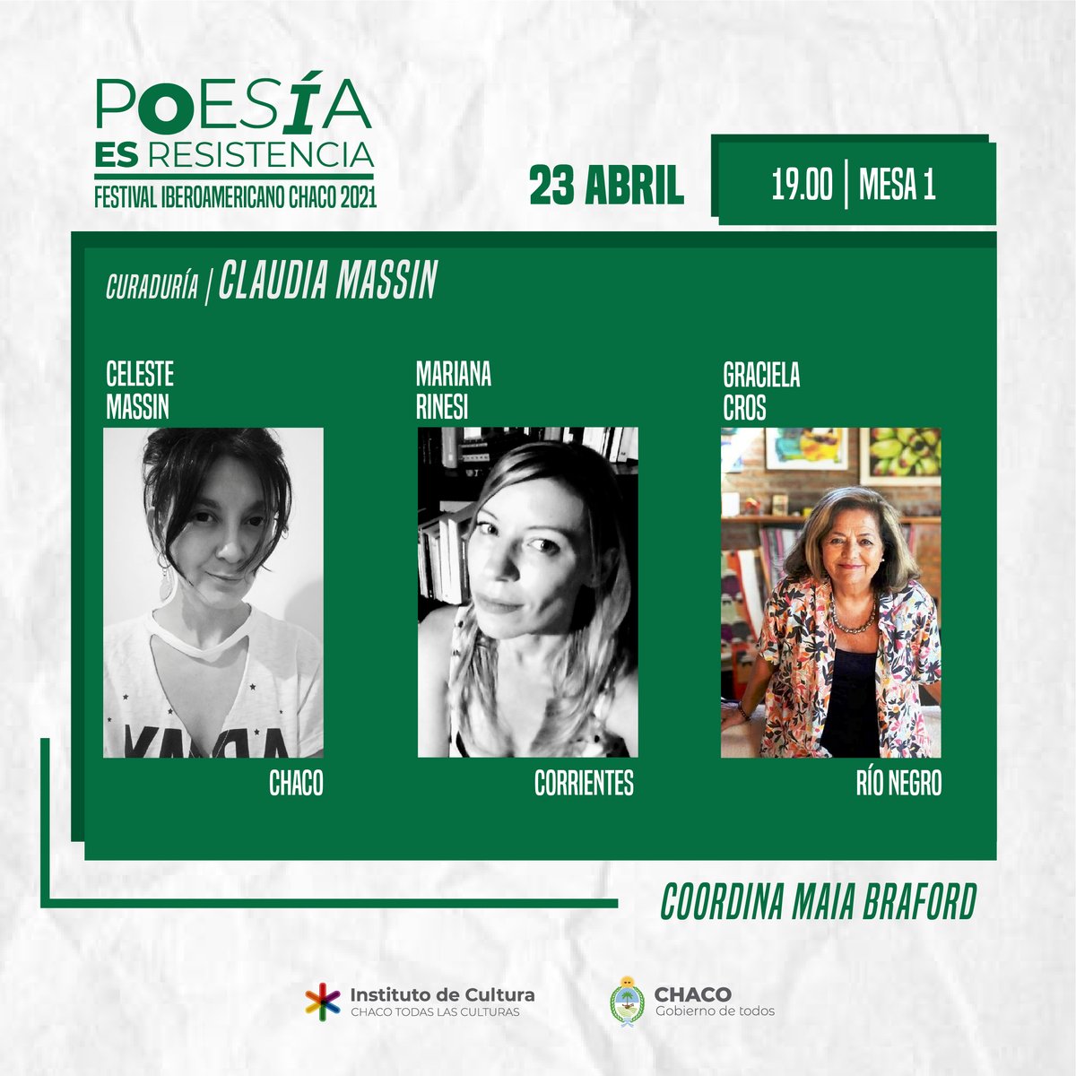 FdLD_Chaco's tweet photo. ✊🏼Continúa el Festival Iberoamericano de Poesía Chaco 2021

📅Agendá estos horarios!

👉🏽Podés ver las transmisiones en vivo a través de las páginas 

👇🏽
https://t.co/6Hlof9MoMP, en nuestro canal de Youtube y Facebook

#lalecturaestuderecho 
#poesia 
#festivaldepoesia https://t.co/FUvZNUgvTr