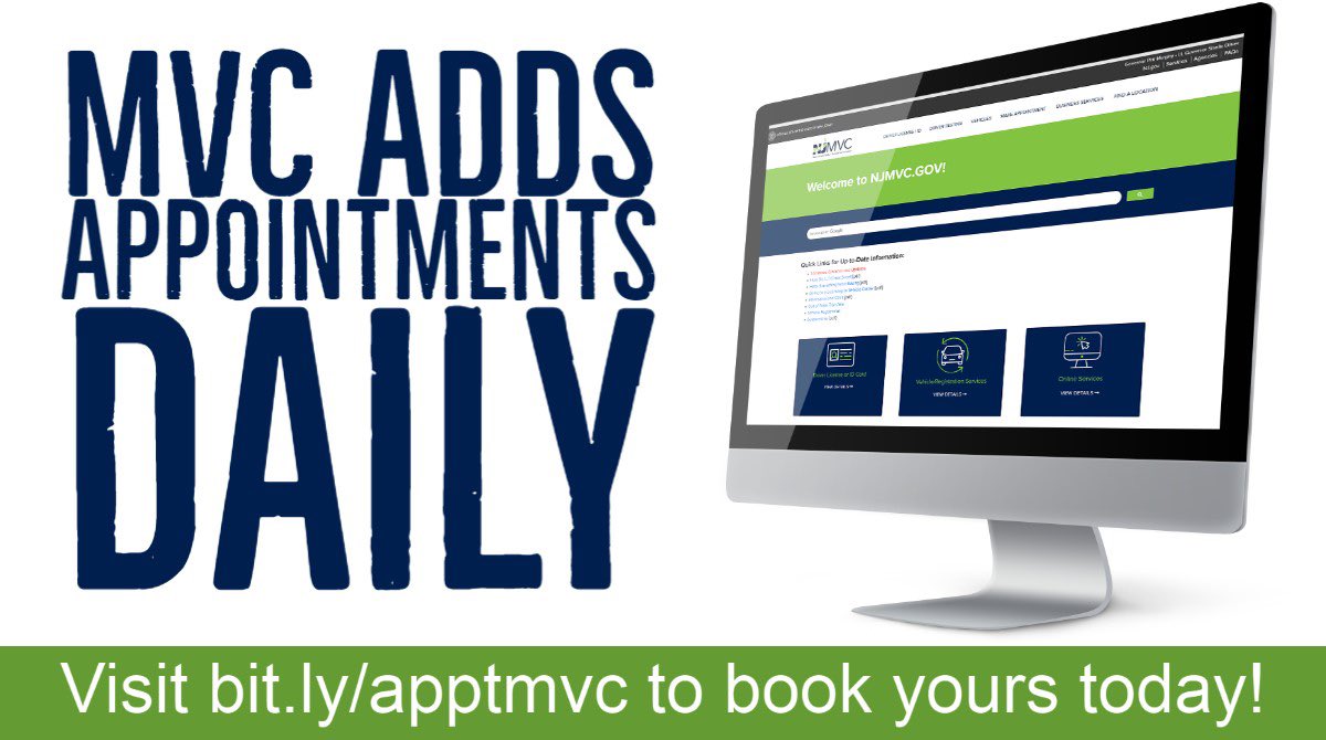 New Jersey MVC on Twitter "Schedule an appointment for your permit at