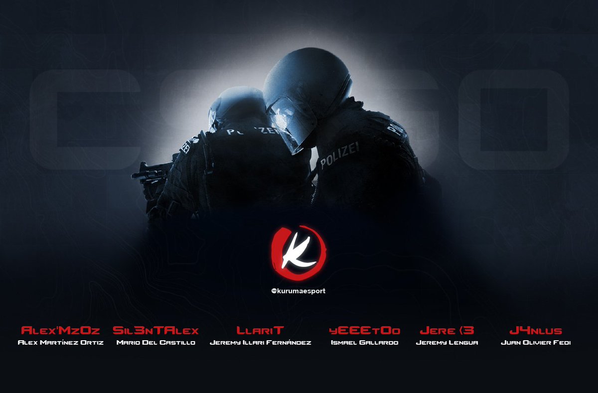 Kuruma Esports (@kurumaesports) on Twitter photo ❗ PRESENTACIÓN ROSTER CS:GO❗
Para esta nueva temporada tenemos a estos 6️⃣ cracks para ganarlo todo.
👤 <a href="/AlexMzOz/">Δlex Martínez Ortiz 🇪🇸</a>
👤 #Sil3nt
👤 <a href="/Llari7/">Llari Fernandez</a>
👤 <a href="/Yeetoo_/">Yeetoo^^</a>
👤 <a href="/jere_guionbajo/">Jere</a>
👤 <a href="/juanlu_1357/">Janlus</a>
Mañana estarán compitiendo en el clasificatorio de la <a href="/Nationaleague/">NationalLeagueES</a>
#GoKuruma🔥 ❗ PRESENTACIÓN ROSTER CS:GO❗
Para esta nueva temporada tenemos a estos 6️⃣ cracks para ganarlo todo.
👤 <a href="/AlexMzOz/">Δlex Martínez Ortiz 🇪🇸</a>
👤 #Sil3nt
👤 <a href="/Llari7/">Llari Fernandez</a>
👤 <a href="/Yeetoo_/">Yeetoo^^</a>
👤 <a href="/jere_guionbajo/">Jere</a>
👤 <a href="/juanlu_1357/">Janlus</a>
Mañana estarán compitiendo en el clasificatorio de la <a href="/Nationaleague/">NationalLeagueES</a>
#GoKuruma🔥