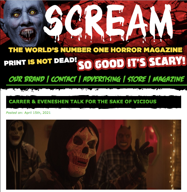 Scream Magazine talked to producers, Gabriel Carrer and Reese Eveneshen, about For the Sake of Vicious. Read the article here: buff.ly/2Qn6EEC

@screamhorrormag @dreadpresents @dreadcentral

#forthesakeofvicious #forthesakeofviciousmovie #sakeofvicious #horror #action