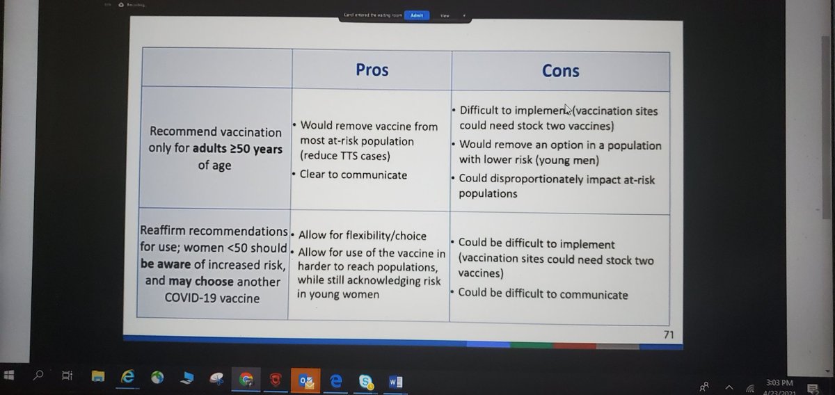 listening to the 4 policy options. Here's the 2 I prefer. either restrict access to those 50 and over, or provide really detail education to females under 50. My problem with education for females under 50 is the implementation of this.