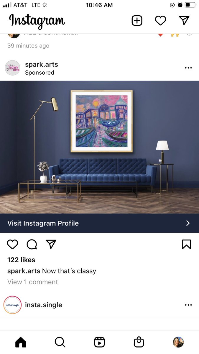squid___goals's tweet photo. I searched for a velvet navy blue couch on my computer and now every time I go on my phone there’s another one.  Anyway am I basic? https://t.co/qSDqujsv4X