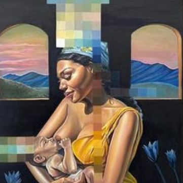 DC_BFC's tweet photo. DCBFC is showcasing the original art of Lanise Howard. Lanise is a visual artist who recently graduated from Otis College of Art and Design. @lanise_howard_studio says, The work is about the connection of the mother and child becoming one through the act of nurturing."

#DCBFC https://t.co/r7PioUI0uW
