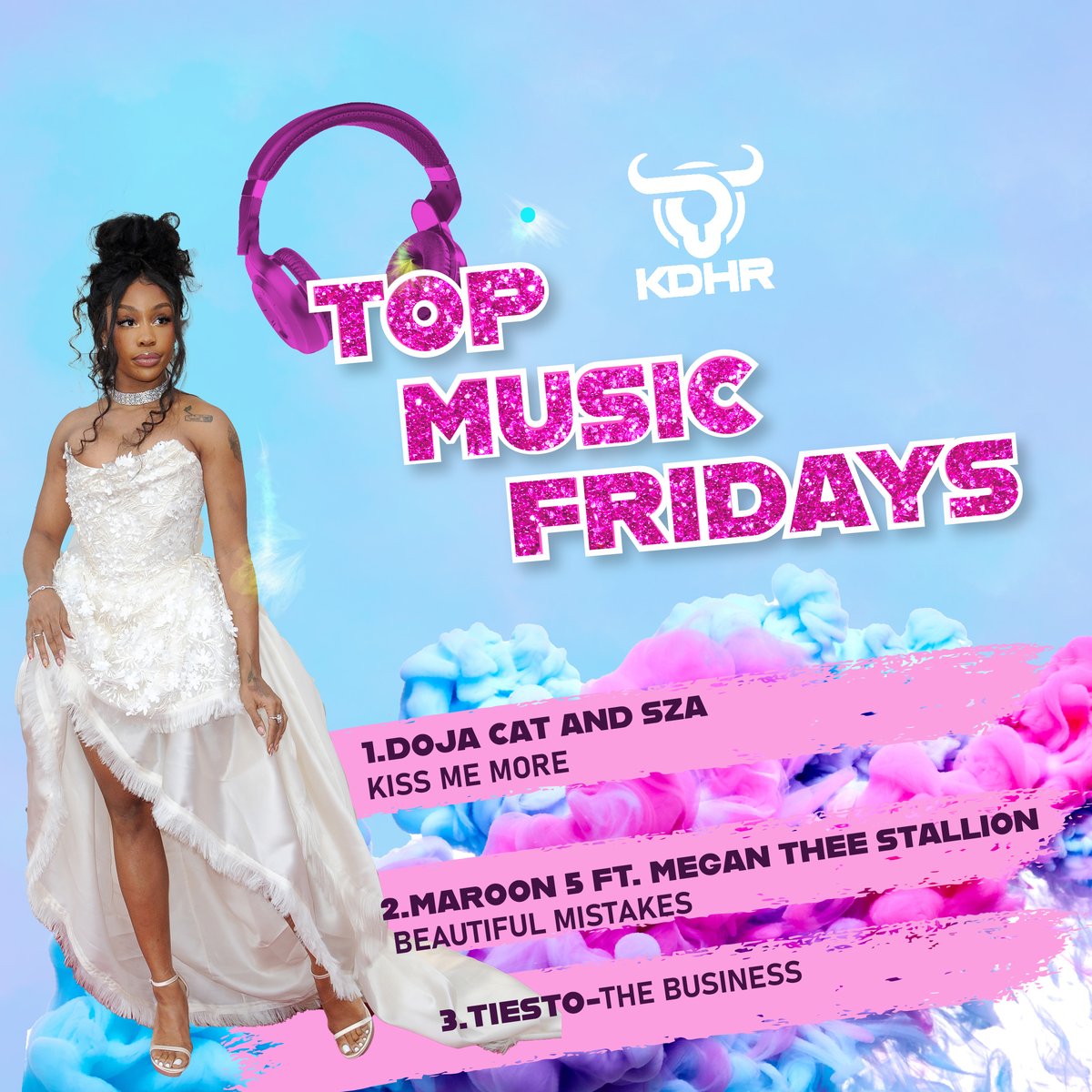 😎Top 3 songs this week 😎
1️⃣Kiss Me More- Doja Cat and SZA
2️⃣Beautiful Mistakes- Maroon 5 ft. Megan Thee Stallion
3️⃣The Business- Tiesto