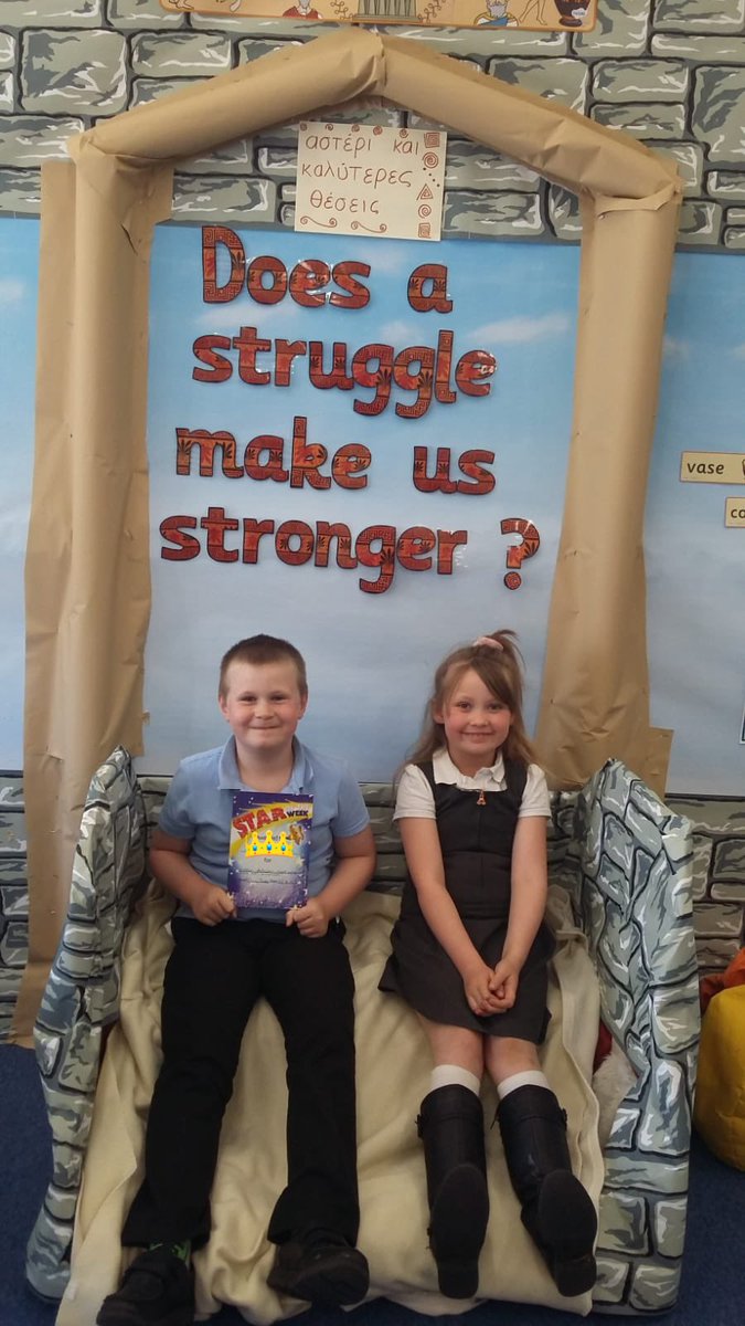Well done to our Star Pupil and Best Seats in the House winner for this week! Of course we had to build them a Greek God worthy throne to sit on 🇬🇷 @simonsideschool