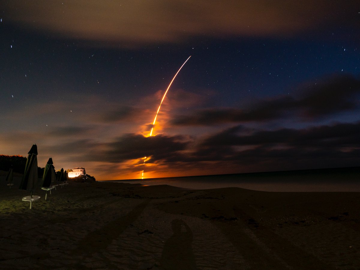 I shot this image of the NASA/ SpaceX launch this morning.. Here is what I got.. I am at Vero Beach which is at least 50 miles away from the launch pad !!!! #NASA, #SpaceX, #Space, #Florida