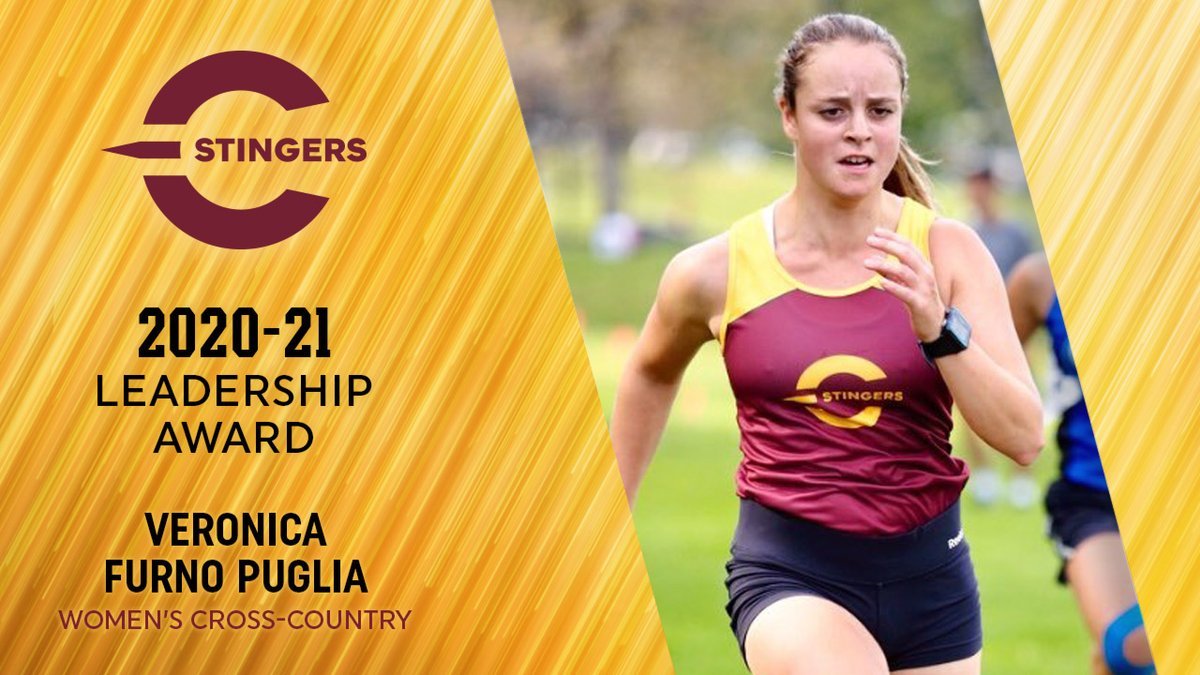 The_Stingers's tweet photo. Cross-country team captain Veronica Furno Puglia leads by example, consistently checks in on her teammates and brings a passion that resonates with her teammates. Furno Puglia has earned a 2020-21 Stingers Leadership award. Congrats Veronica! #CUstingers #CUleadership https://t.co/nwLO9bkk9w