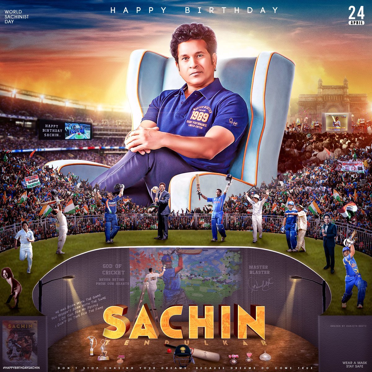 Happy Birthday to the legend of Cricket Sachin Tendulkar   