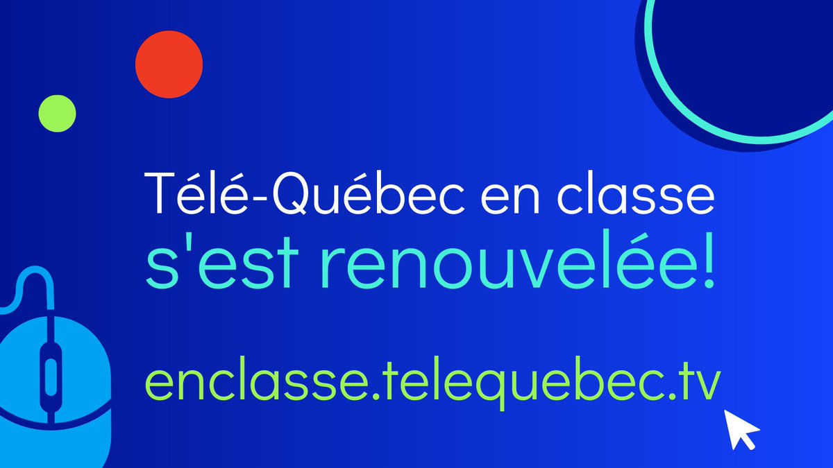 tqcencl's tweet image. Un nouveau design, plus de fonctionnalités, une variété de contenus accessibles gratuitement pour tout le personnel enseignant, les professionnels de l&apos;éducation et les élèves.
Découvrez notre nouvelle plateforme dès maintenant 👉 enclasse.telequebec.tv
#EduQc #EduNumQc #EduProf