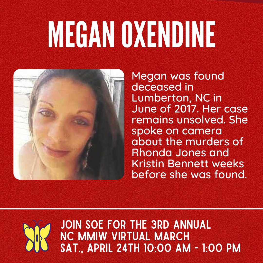 Learn more about the MMIW in our state by joining the 3rd annual Missing and Murdered Indigenous Women (MMIW) Virtual March. 

This Saturday, April 24th | 10:00 am - 1:00 pm ET

You can access the event live using this link: youtu.be/HlbN71xS7bQ or bit.ly/ncmmiw919