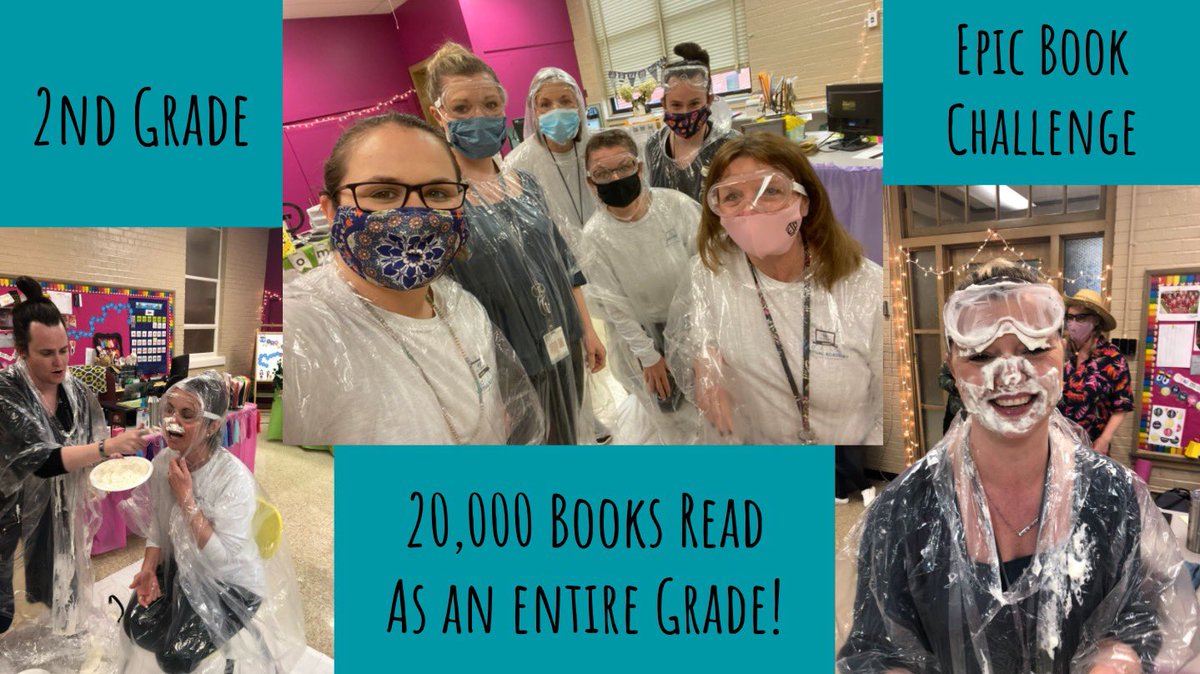 jduddy2009's tweet photo. Challenge - 20,000 books read on EPIC by Second Grade students 📚 Reward - Second Grade teachers get a pie in the face! 🥧 @marliewilliams @2Sjsd @SJSDVirtual https://t.co/valsdGR2Ti
