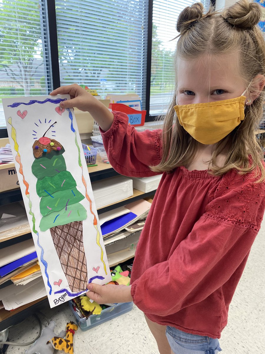 HVEArt's tweet photo. Good enough to eat!! 2nd grade mixed paint to make tints and shades-light and dark. Loving the fun details. #herecomessummer #weloveicecream #lifeisgoodathve https://t.co/0lTrInTBzi