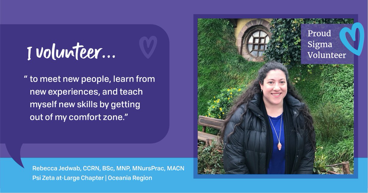 Early career nurse researcher @becjed doesn't shy away from new experiences. When she isn't studying for her PhD on nurse motivation, Rebecca is volunteering with @SigmaPsiZetaAL as well as on The Circle as a community ambassador. #SigmaVolunteer