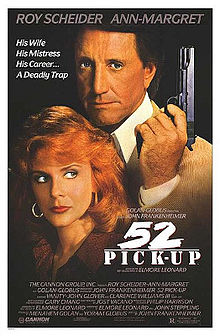 Continuing tonight at Cinéma du Grand Acquittement, the Roy Scheider Film Festival, a tribute to one of my favorite actors. Tonight: John Frankenheimer's 1986's adaptation of Elmore Leornard's novel 52 Pickup. Roy teams w/ Ann-Margret again in a movie that screams "don't cheat."