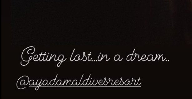 19.04.21Next day, Hande appears and yells at the world that she is in the Maldives and continuing the story of Kerem writes:getting lost,but this time adds "in a dream".She is "getting lost in a dream":Their dream!A dream so safe and powerful that it can no longer be hidden.+