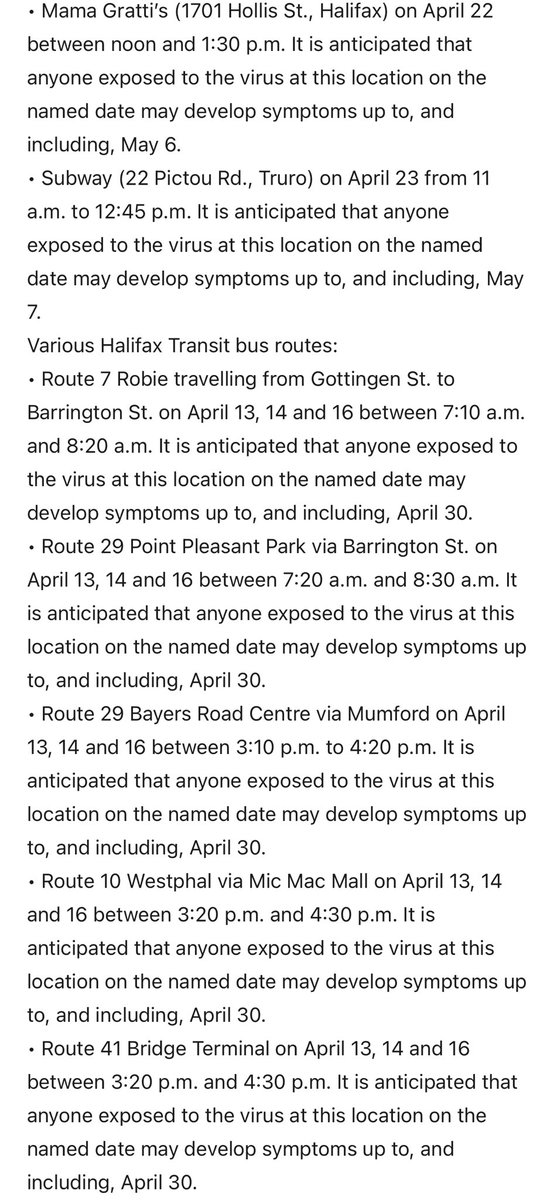 Those present at the following locations at the specified dates and times are required to get tested and self-isolate while awaiting your test results. If you get a negative result, you don’t need to keep self-isolating.