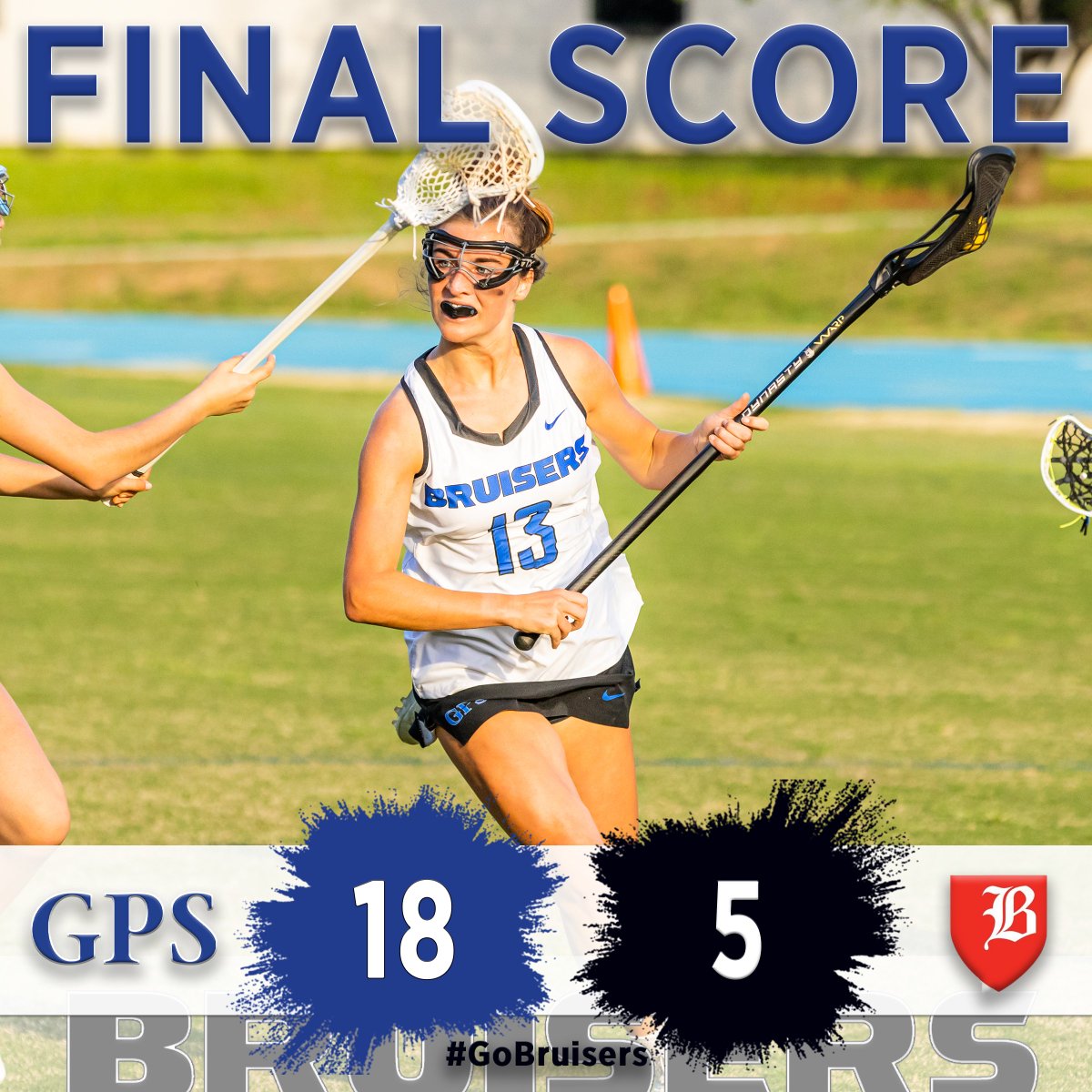 BruiserSports's tweet photo. Down go the Red Raiders! GPS put together their best effort of the season to shut down Baylor, 18-5. Savannah Stout had nine saves in the cage for the Bruisers. GPS Lacrosse is now a perfect 15-0 in 2021. #GoBruisers #BestOfPreps #GPSLacrosse #GBB #BeatBaylor #HTTG 🥍 https://t.co/uRF3VQPcft